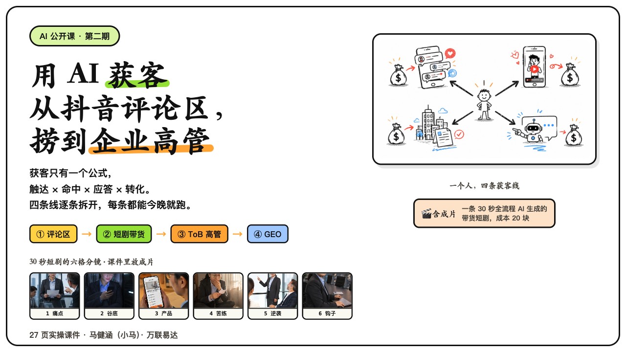 AI 获客实战：从抖音评论区捞到企业高管